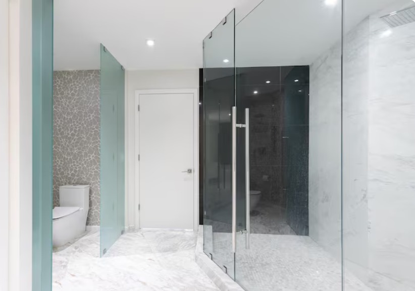bathroom glass door